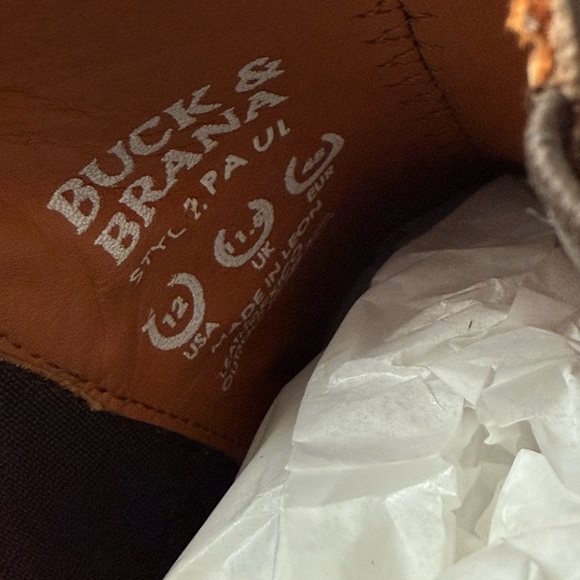 NIB Buck & Brana Men’s Paul Gamuza Leather Brown Ankle Boots in size 12 - Picture 7 of 7